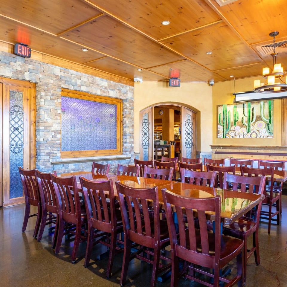 The banquet room at The Summit set for a private event