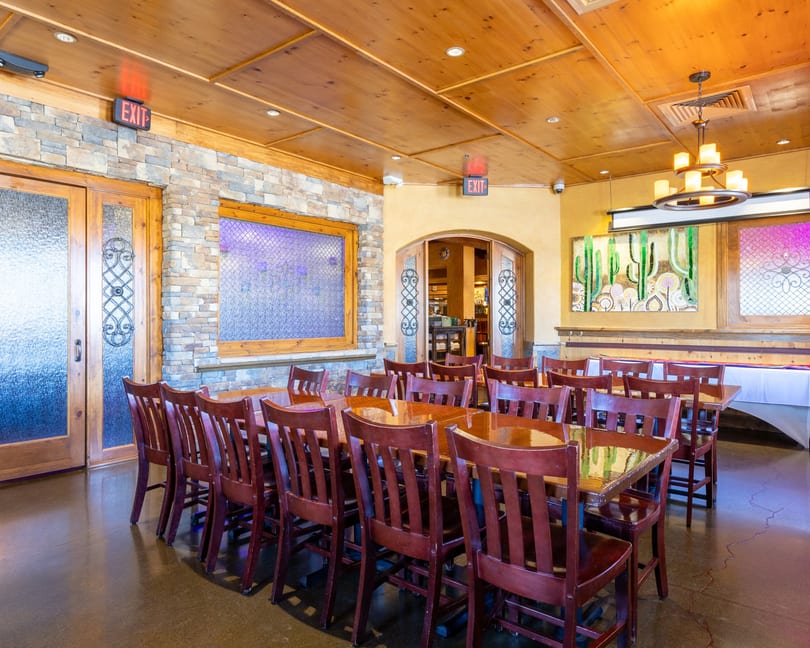 The banquet room at The Summit set for a private event